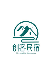纯色创意民宿标志设计