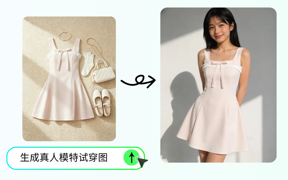 AI模特试穿图生成展示