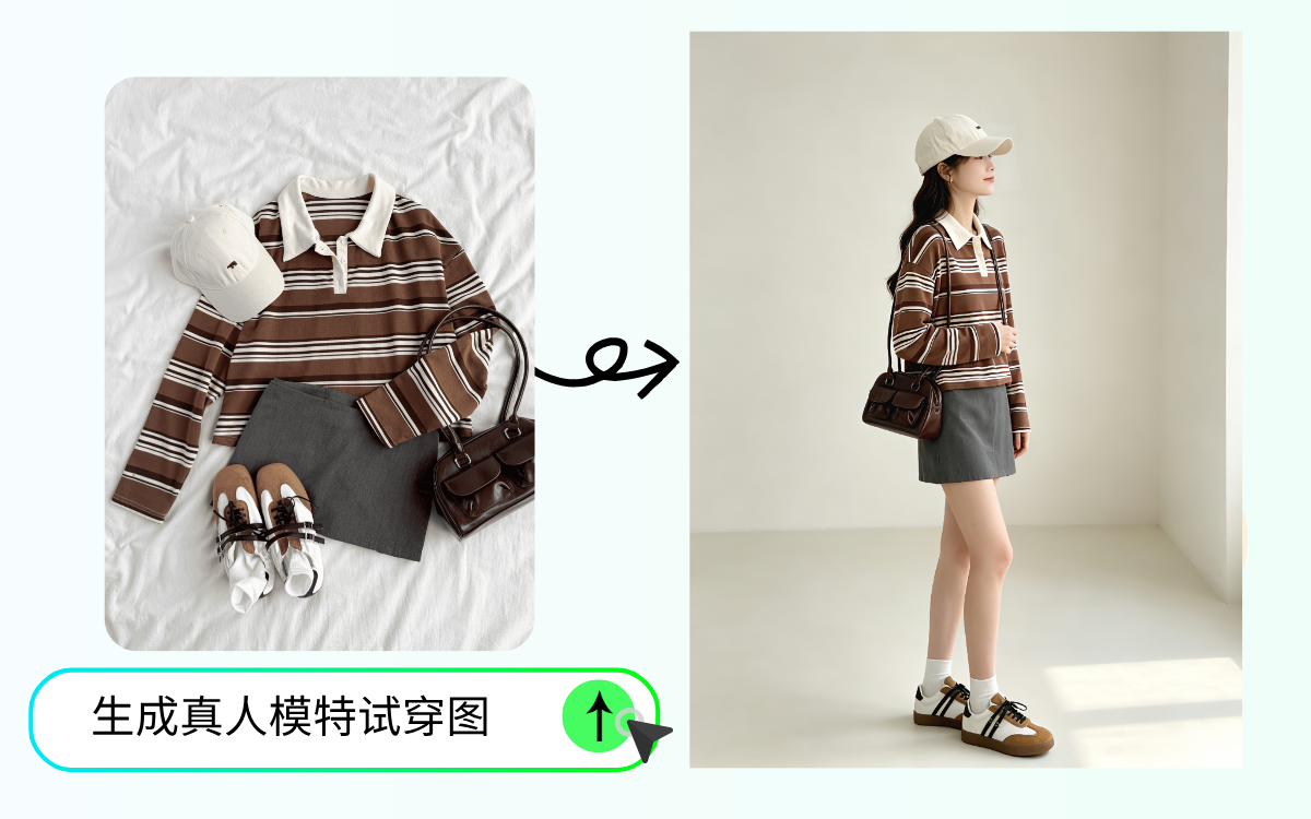 AI模特试穿图多方案生成展示