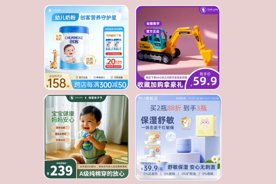 AI母婴用品电商作图场景