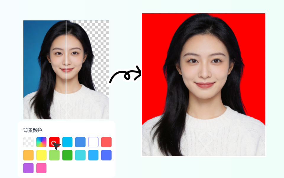 证件照智能抠图换底色展示