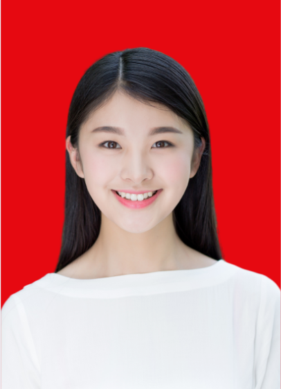 女生1寸红底证件照