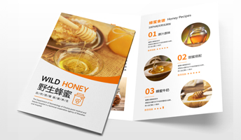 橙色蜂蜜促销美食折页设计