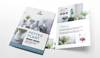 绿色小清新植物盆栽折页